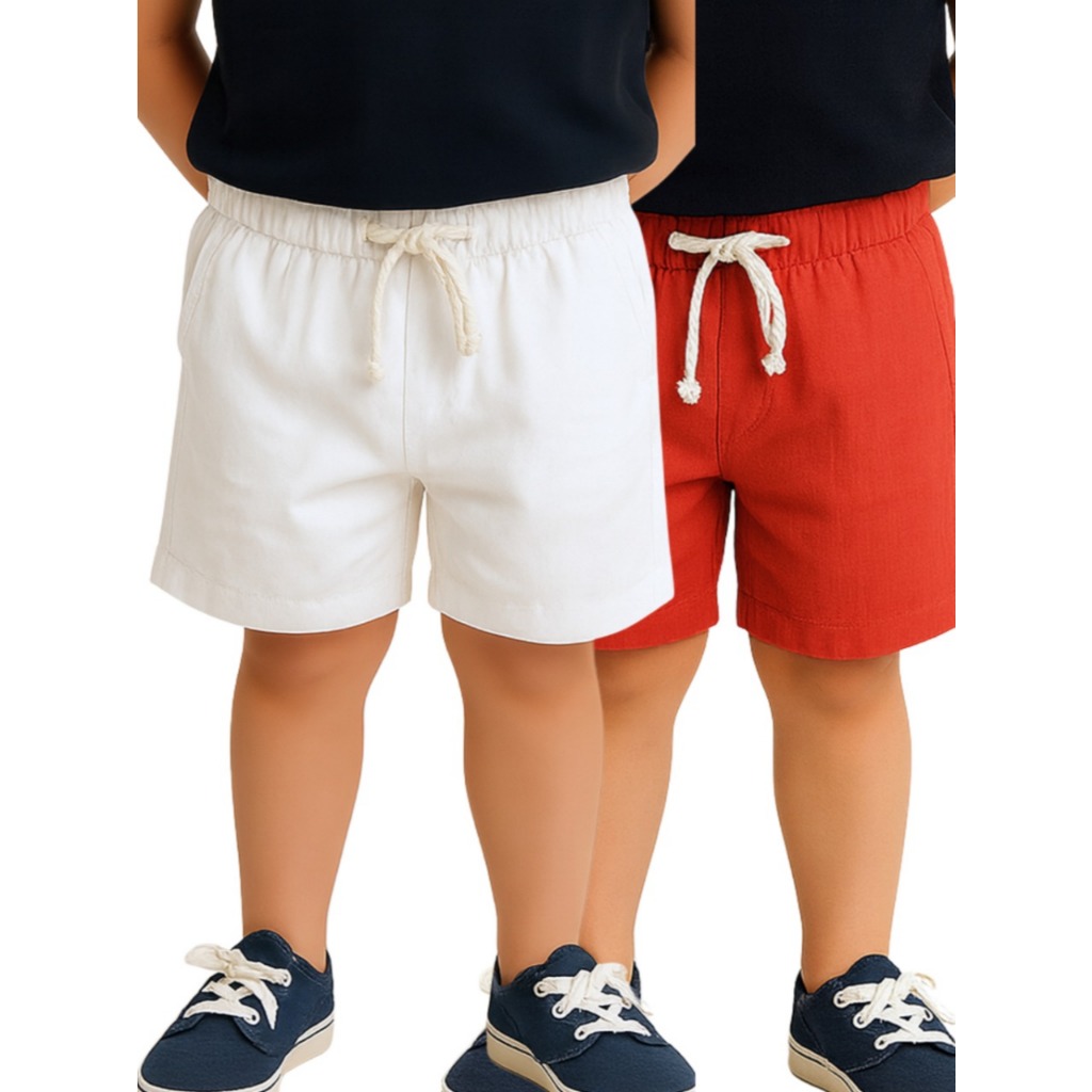 Kit 2 Bermudas de Linho Infantil — Leveza, Conforto e Estilo dos 4 aos 16 Anos