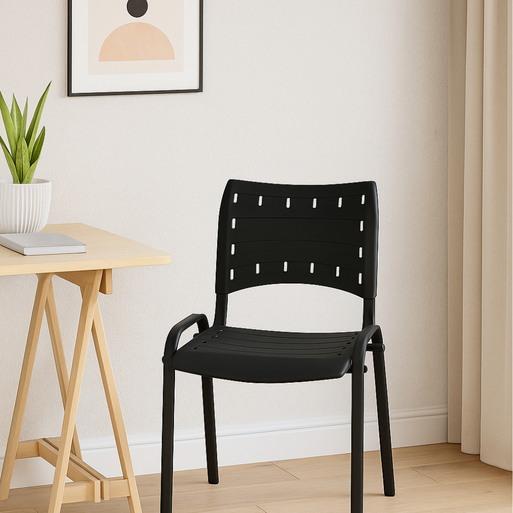Cadeira ISO preta - Cadeiras para escritórios, clinicas, escolas, igrejas, recepções