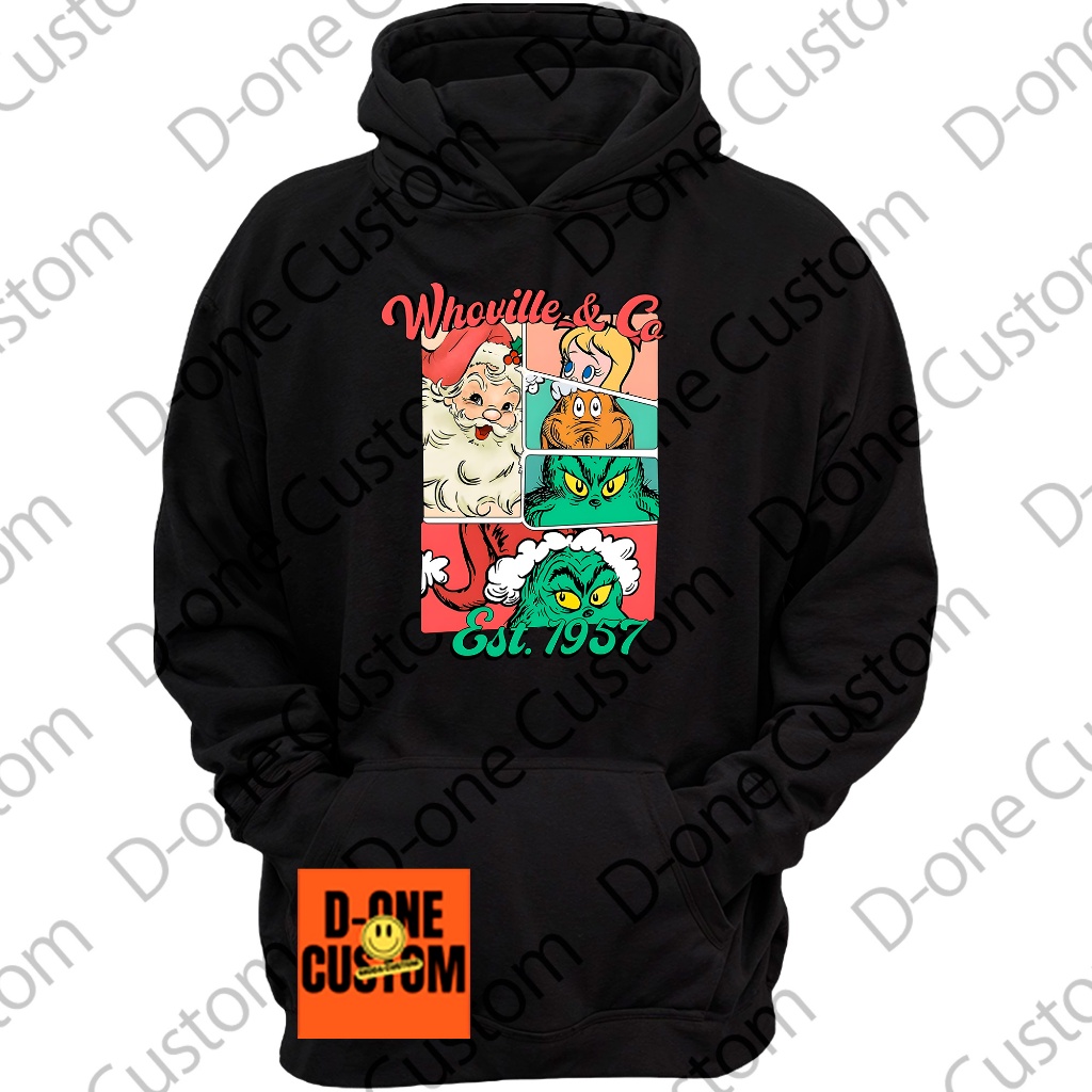 Blusa de Frio Casaco Vila de Natal Desenho Personagens Estampado Divertido Família 1957