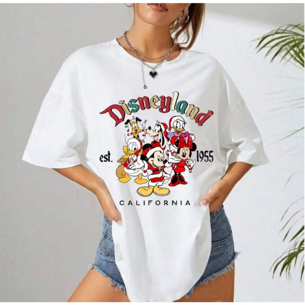 Camiseta Masculina 100% Algodão Estampada Street Modelo: Dis California Natal - Camisa Básica Gola Redonda