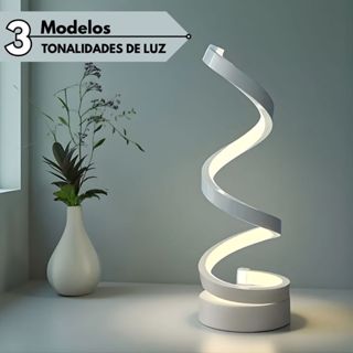 Luminária Espiral Decorativa com 3 Tonalidades de Luz – Design Moderno e Elegante em Oferta na Shopee