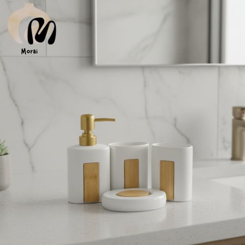 Conjunto de produtos de higiene pessoal de cerâmica nórdica simples e elegante em Oferta na Shopee