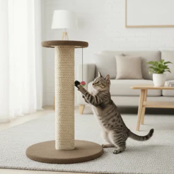Arranhador para Gatos Base Estável Torre Gato 60cm Grande Sisal 8mm Resistente Brinquedo para Gato
