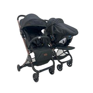 Carrinho de Bebê Galzerano Duolee Duo p/ Gêmeos Preto-Cobre em Oferta na Shopee
