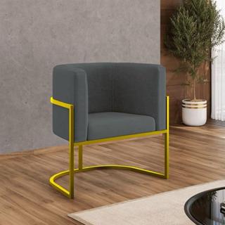 POLTRONA DECORATIVA LUANA BASE DE FERRO DOURADO em Oferta na Shopee