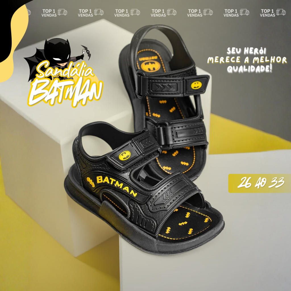 Sandalia Papete Batman Menino Personagens Baby 20 ao 30 Antiderrapante Escola Passeio e Diversão em Oferta na Shopee