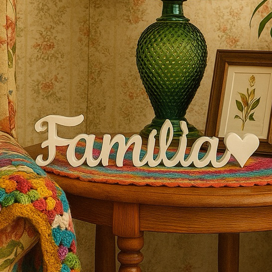 Palavra Decorativa de Mesa Raque Família Letreiro Sala Feliz Amor