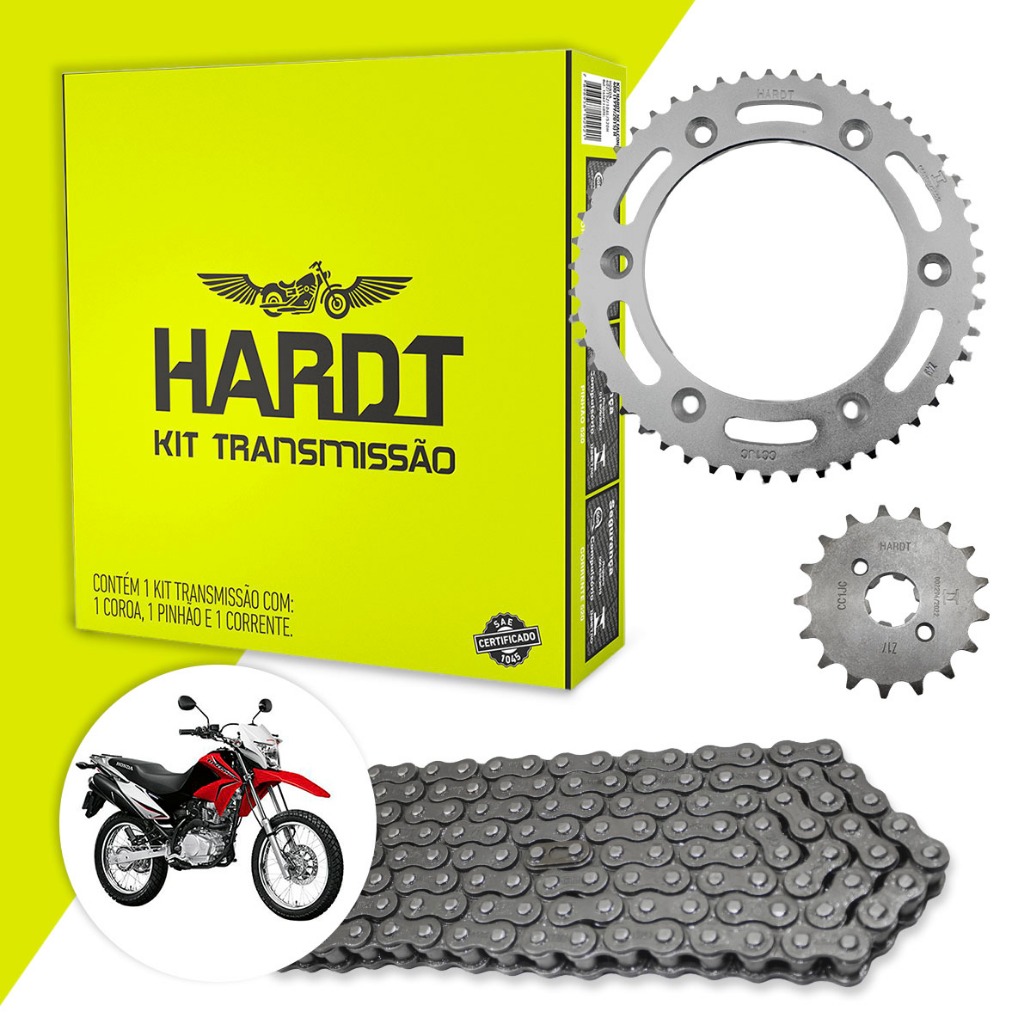 Kit Transmissão Hardt NXR 150 Bros 2006 a 2015 49D 17D 130L 428H