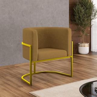 POLTRONA LUANA BASE DE FERRO DOURADO em Oferta na Shopee
