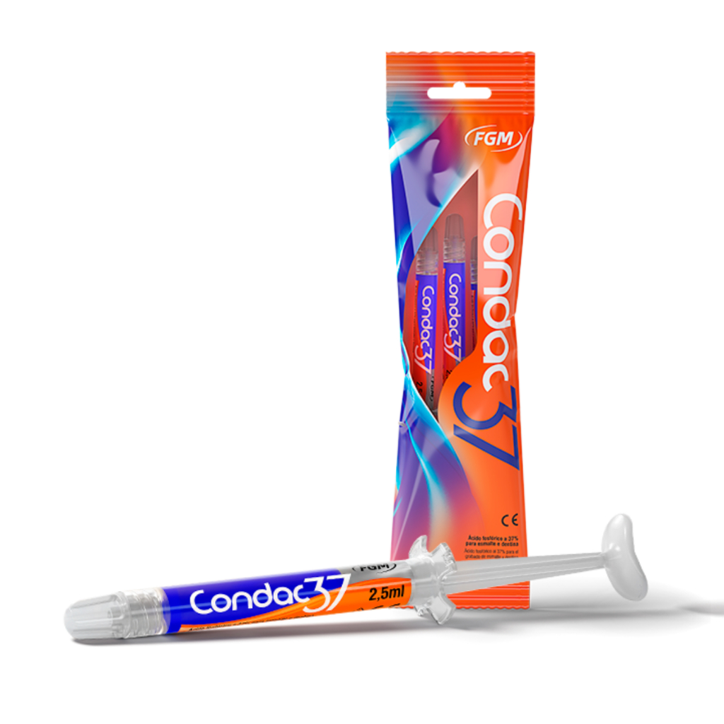Condac 37% Blue Condicionador Ácido 3x2,5ml Ácido Fosfórico Gel + 3 Ponteiras Anvisa - FGM
