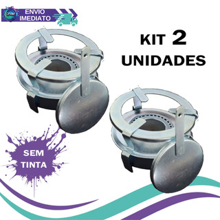 KIT 2 Unidades Fogão Fogareiro Portátil Azul 1 Boca Espiriteira à Álcool com Abafador Camping Pesca