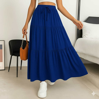 SAIA TRÊS 3 MARIAS MODA EVANGÉLICA LONGA TENDENCIA CINTURA ELASTICO E LACINHO em Oferta na Shopee