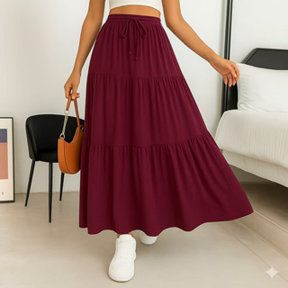 Saia Três Marias Longa 3 Camadas Cintura Com Elástico Evangélica em Oferta na Shopee