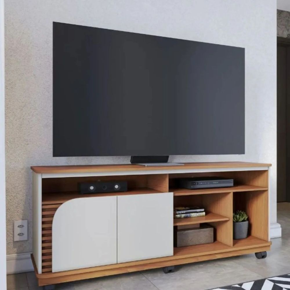 Bancada 1,5m 2 portas Para TV Até 65 Polegadas Jurerê Colibri em Oferta na Shopee