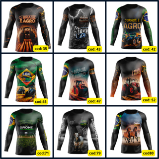 Camisa Camiseta agro rural roça, cavalo, drone, trator, com Proteção UV Várias Estampas agro em Oferta na Shopee