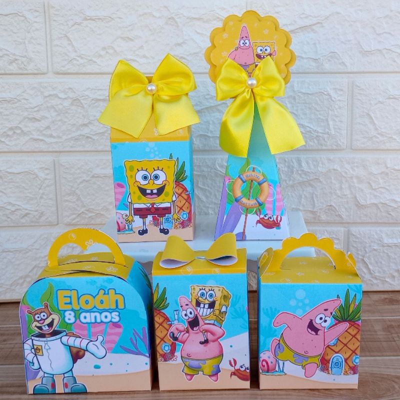 PEGUE E MONTE Kit Personalizados BOB ESPONJA Lembrancinha Festa Aniversário