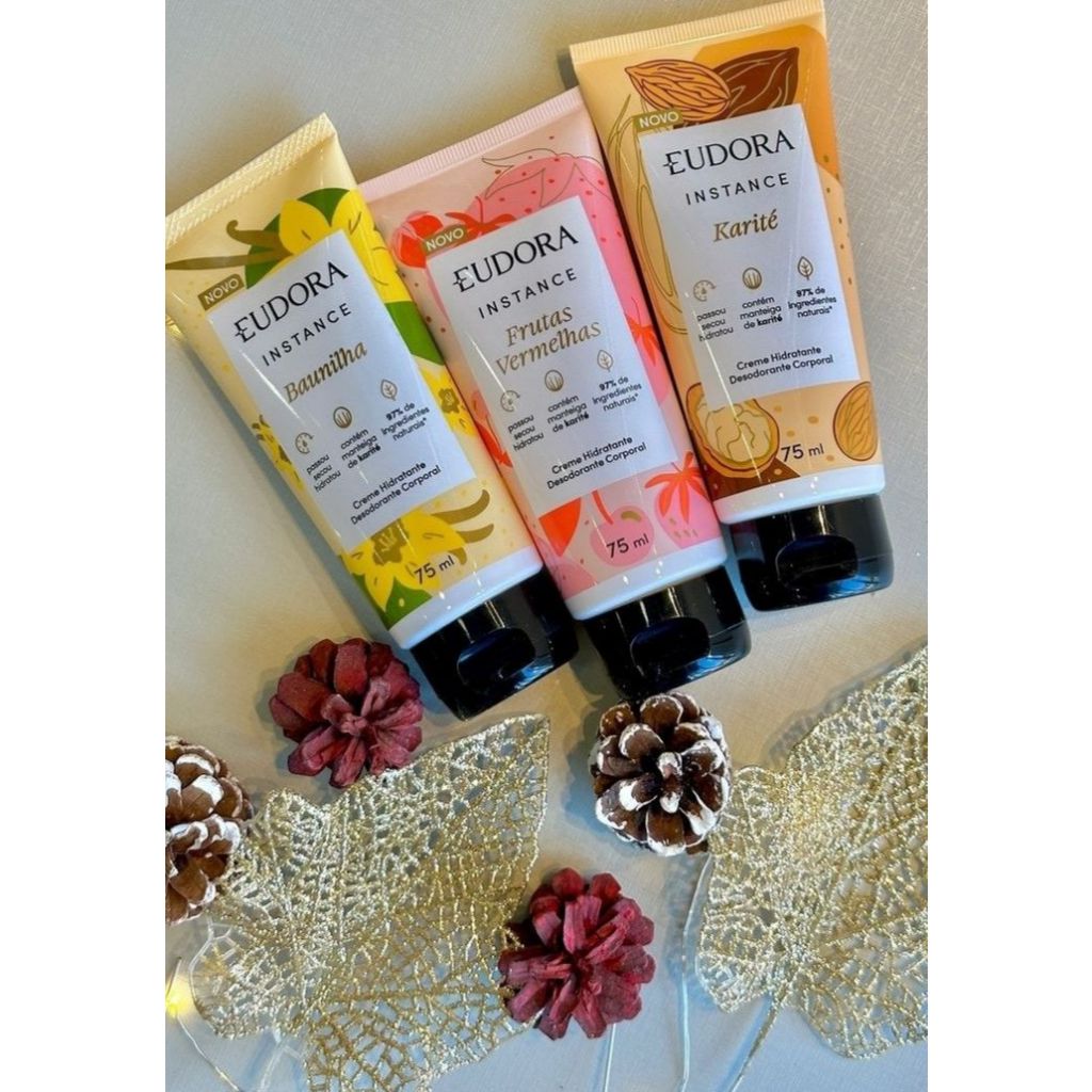 Kit Presente Mães Eudora Instance Favoritos - 180ml Cereja e Amêndoas, Frutas Vermelhas e Maracujá.