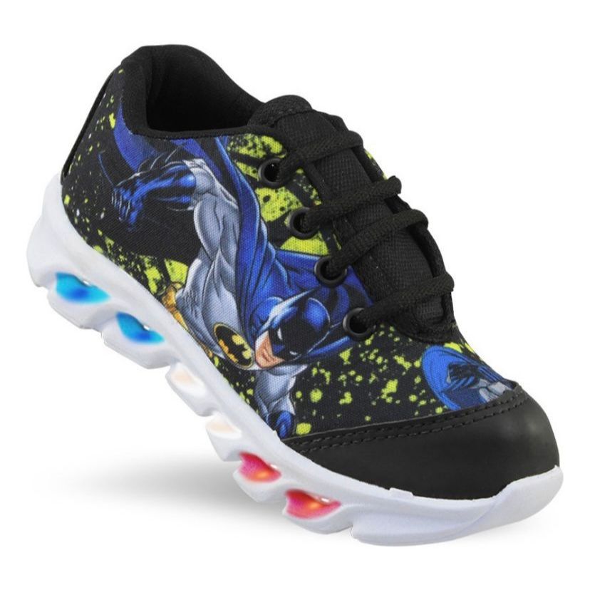 Tenis Infantil Do Batman Menino Com Luz Luzinha