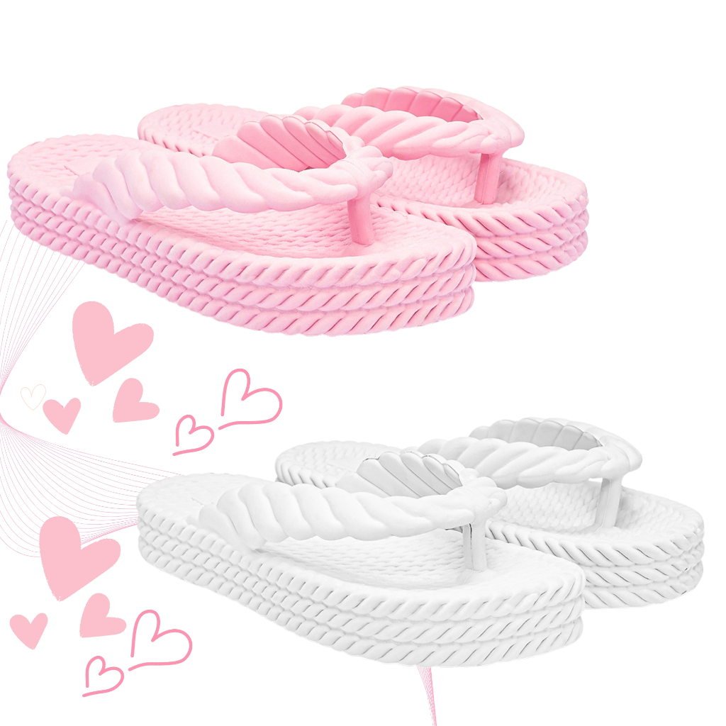 Kit Chinelo Feminino Ortopédico Tranças Plataforma Nuvem Confortavél