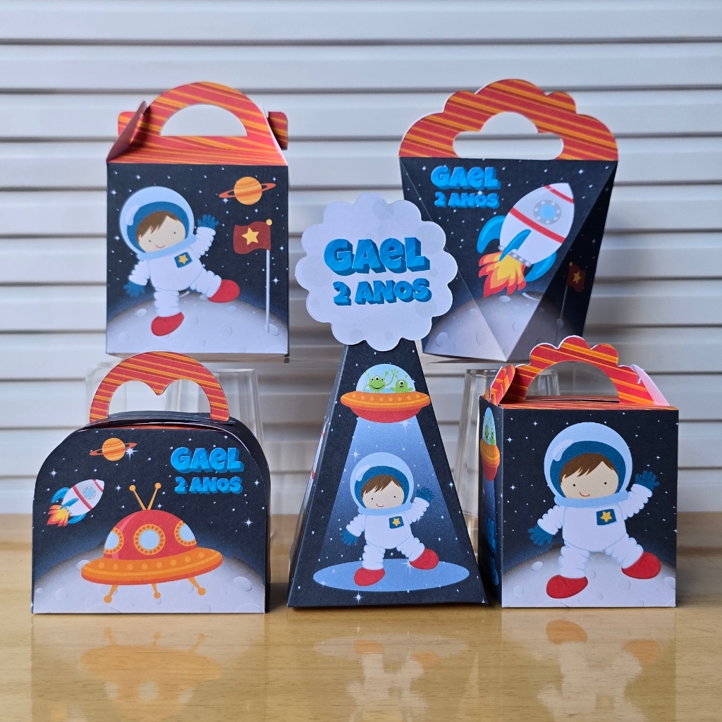 Kit Personalizados Astronauta 1.0 - caixinhas personalizadas/caixas lembrancinhas - PEGUE E MONTE