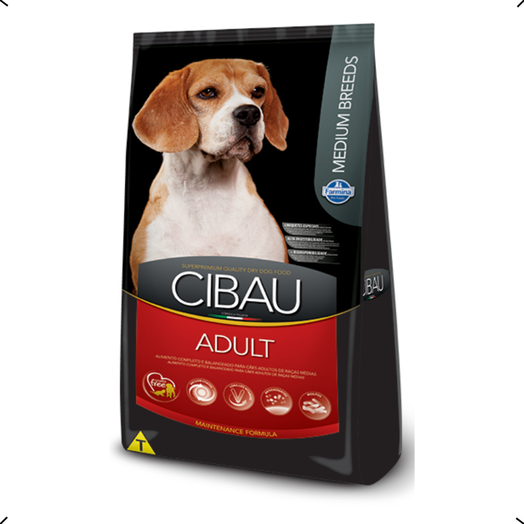 RAÇÃO CIBAU ADULTO RAÇA MEDIA 25KG