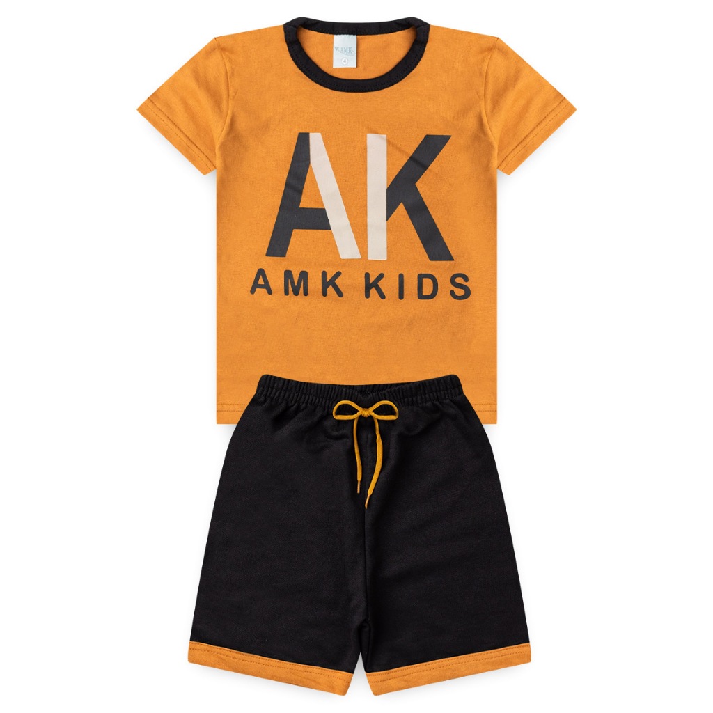 Conjunto Infantil Menino Roupa de Criança masculino Bermuda e Camiseta Atacado Barato L15