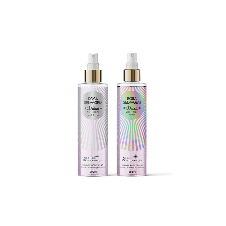Kit Body Splash Dubai Shimmer Lattifa + Shimmer Yara em Oferta na Shopee