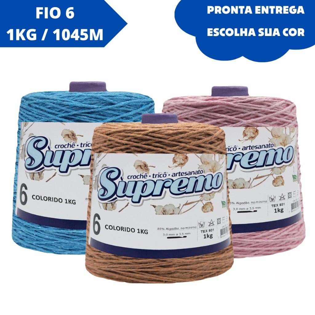 Barbante Supremo 1 Kg Número 6 / 1045 Metros em Oferta na Shopee
