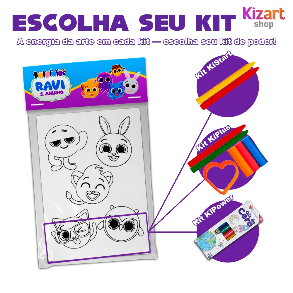 12 Unidades Kit Colorir Giz De Cera Lembrancinha Infantil Tema Bebe Bolo Fofos Outros