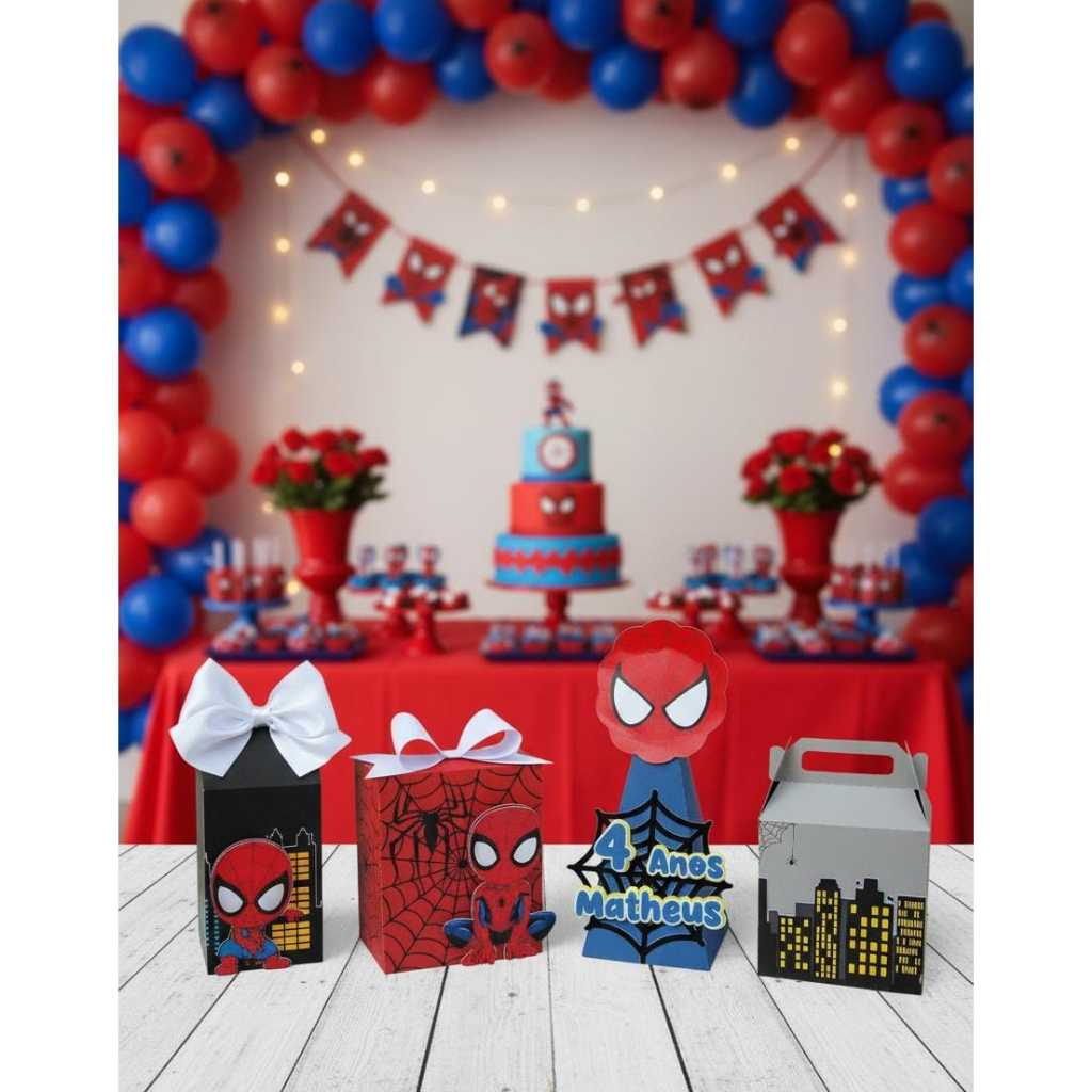 KIT FESTA HOMEM-ARANHA 3D | Lembrancinhas | Festa Infantil | Papelaria Personalizada | ANIVERSÁRIO HOMEM-ARANHA