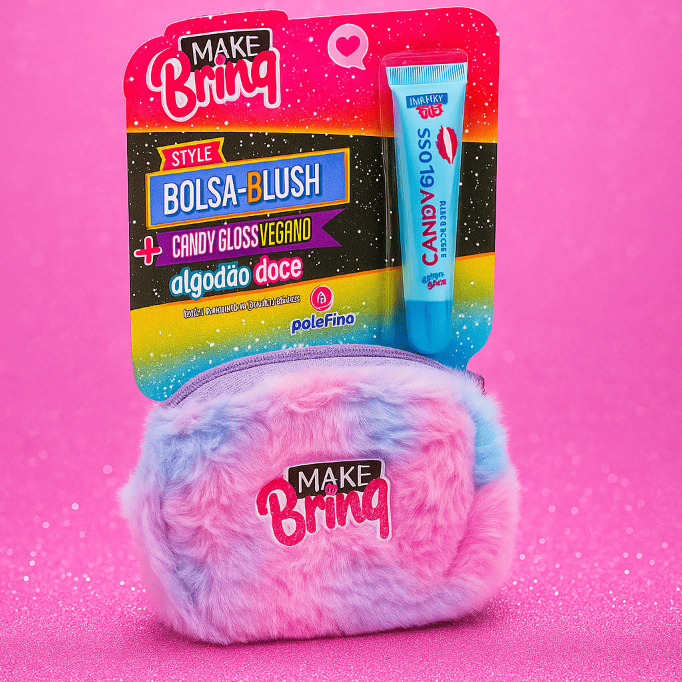 Kit Infantil Bolsa Pelúcia Plush Make Brinq com Gloss Brilhante Menina Presente Fofo Maquiagem em Oferta na Shopee