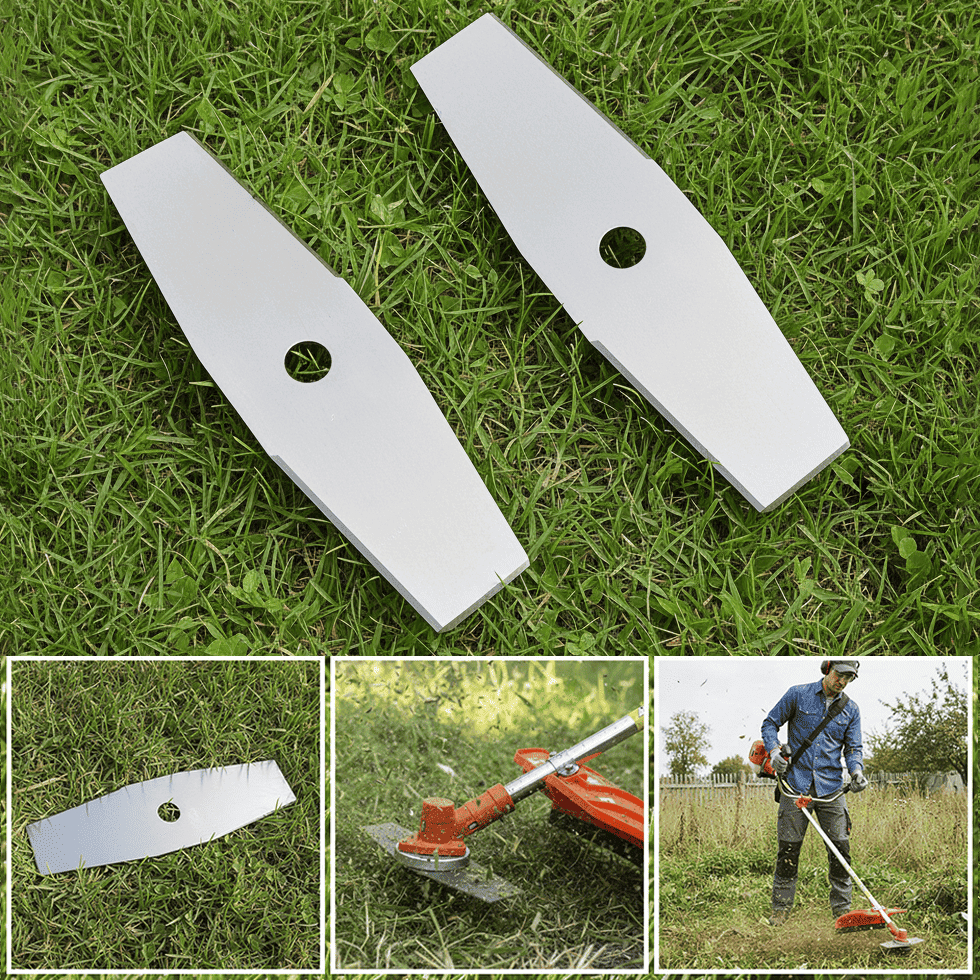 Kit 2 Lâminas 2 Pontas Para Roçadeiras e Aparador Furo 20mm Stihl Fs80, Fs85, Fs160,  Fs220, Fs280, Fs290