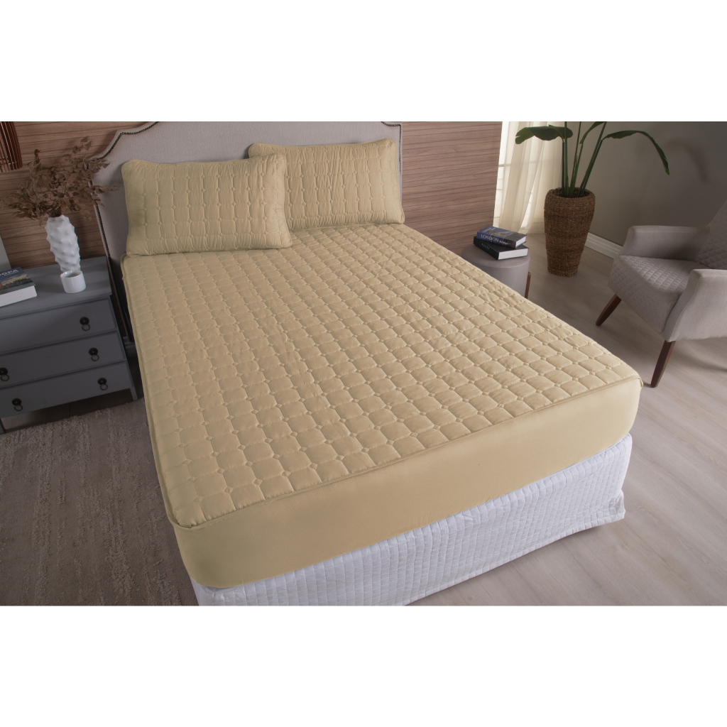 Lencol Impermeavel Matelado Com Elastico Em Toda Volta Casal Queen King e Solteiro Protetor