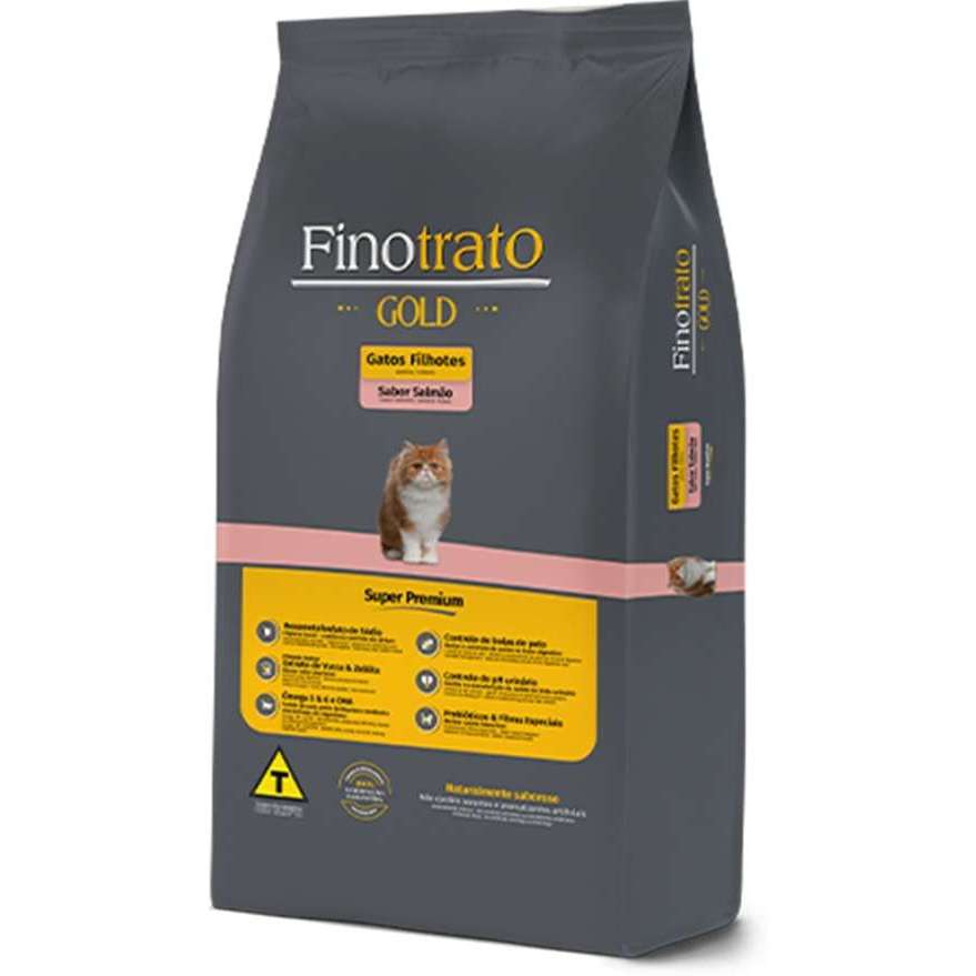 Fino Trato Ração Gold P. Gatos Filhotes Sabor Salmão 7,5kg