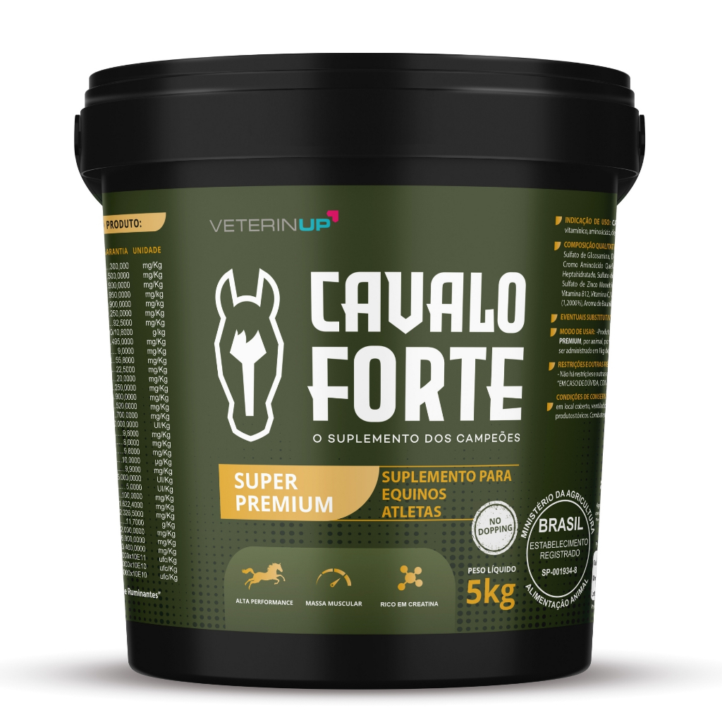 Cavalo Forte Super Premium 5kg - 4x mais Potente p/ Cavalos Atletas de Alta Performance Vaquejada