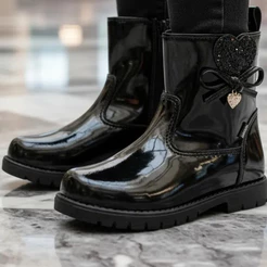 Bota Infantil Ortopasso Love Menina Verniz Feminino Feminina Blogueirinha Blogueira Coturno Inverno