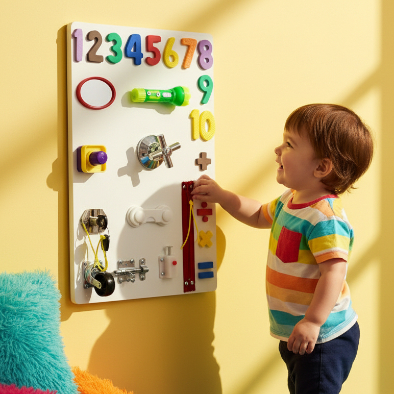 Painel Sensorial Montessori Infantil Educativo Interativo
