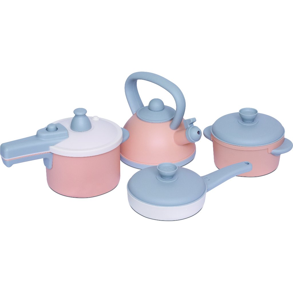 Kit panelas baby gourmet mercotoys panelinhas infantis bege mini panela de pressão