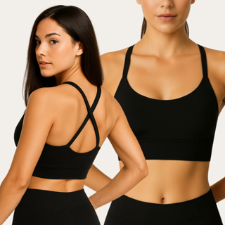 Top Academia Feminino com Bojo Removível Top Fitness Cruzado nas Costas Suplex em Oferta na Shopee