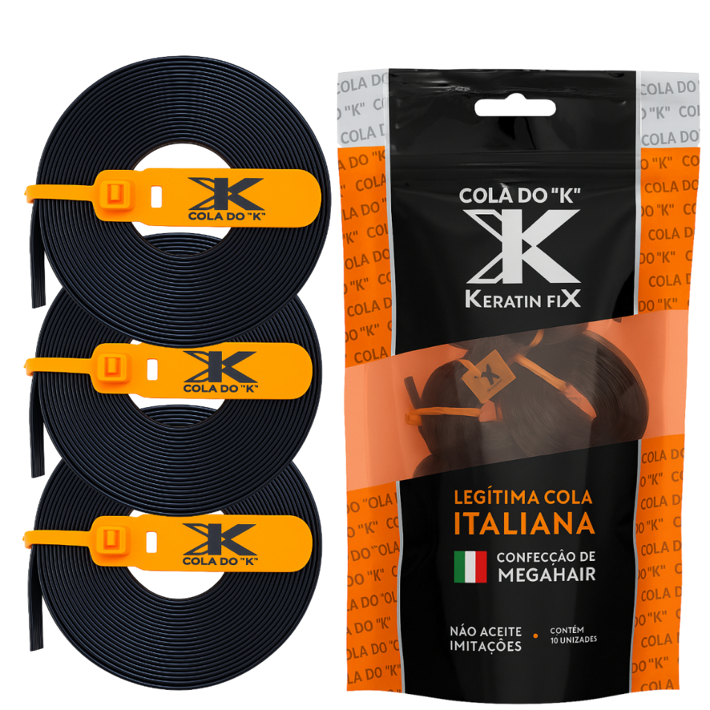 Cola Queratina em Metro Preto Mega Hair Keratin Fix Alongamento Capilar Peruca Cabelo
