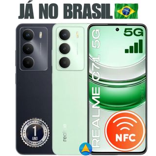 Celular Smartphone Realme C71 5G com NFC 256GB + 8GB ou 128/4GB RAM Dual SIM + Capa e Película Cortesia