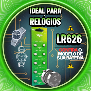 Elgin Bateria P/ Relógio de Pulso LR626 AG4 1.5 V Cartela c/ 10 Elgin (Escolha a quantidade) em Oferta na Shopee