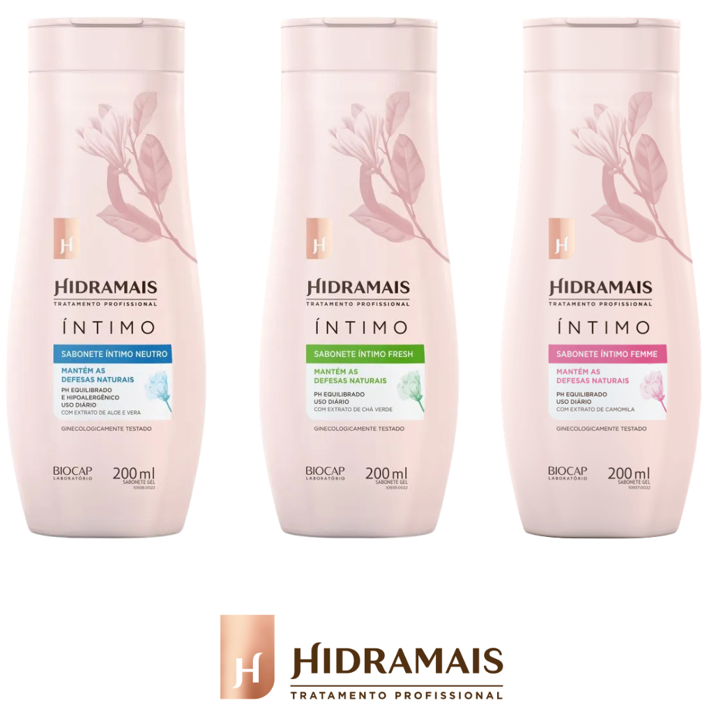 Sabonete Íntimo Hidramais 200ml – Neutro | Fresh | Femme – pH Equilibrado e Uso Diário