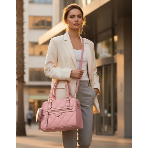 Bolsa Feminina Transversal Espaçosa Bolsa Feminina Estruturada Media Com Alça Couro Sintético