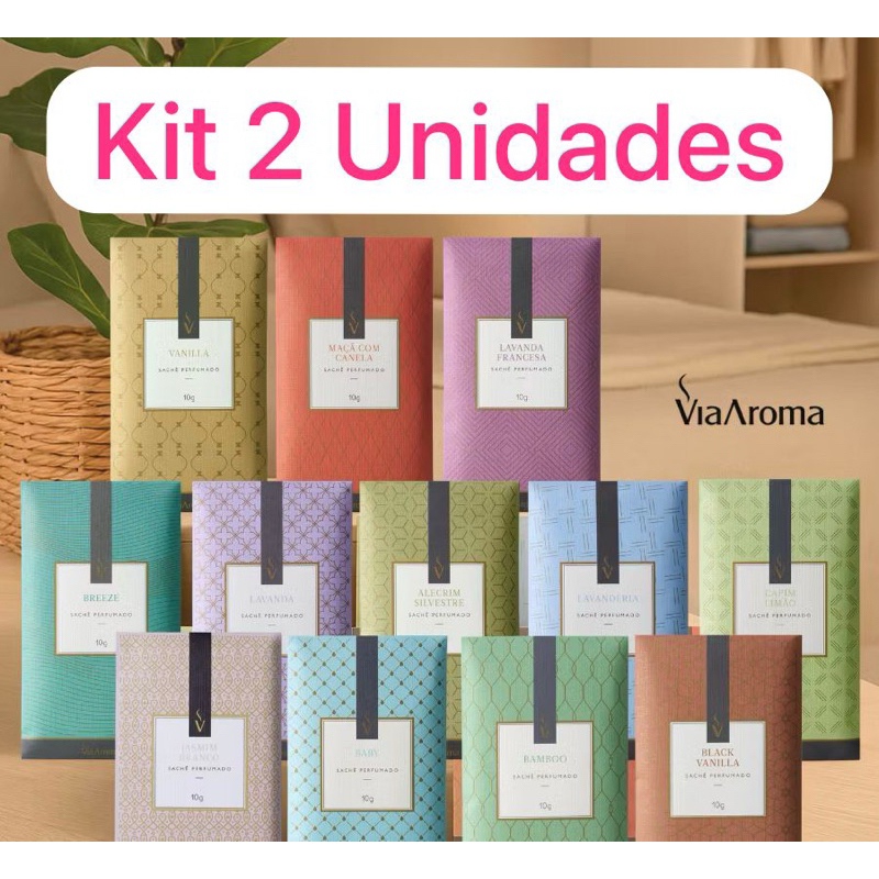Sachê Perfumado Via Aroma - 10g - Kit 2 Unidades em Oferta na Shopee