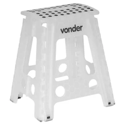 Banqueta Plástica Multiuso Dobrável 45cm Capacidade 150kg Vonder Branco