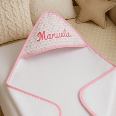 Toalha Premium com Capuz 80x70cm Personalizada com Nome Bordado para Bebê - Macia e Absorvente em Oferta na Shopee