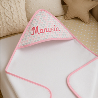 Toalha Premium com Capuz 80x70cm Personalizada com Nome Bordado para Bebê - Macia e Absorvente em Oferta na Shopee