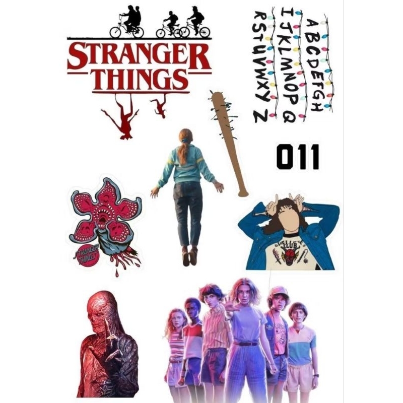 TOPPER ( Topo de bolo personalizado para festa STRANGER THINGS) em Oferta na Shopee
