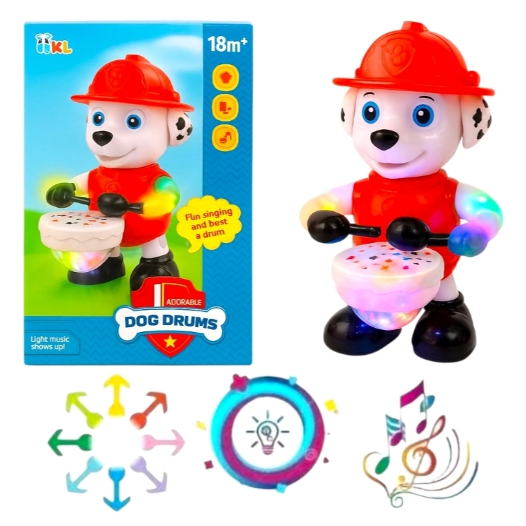Boneco Patrulha Canina Marshall Chase Com Som Luz E Dança